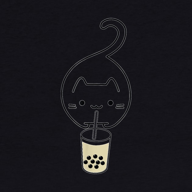 Cat Jumping Drinking Boba Milk Ea by Activate